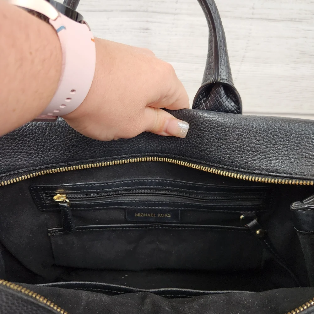 Michael Kors Rollins Large Pebbled Leather Satchel